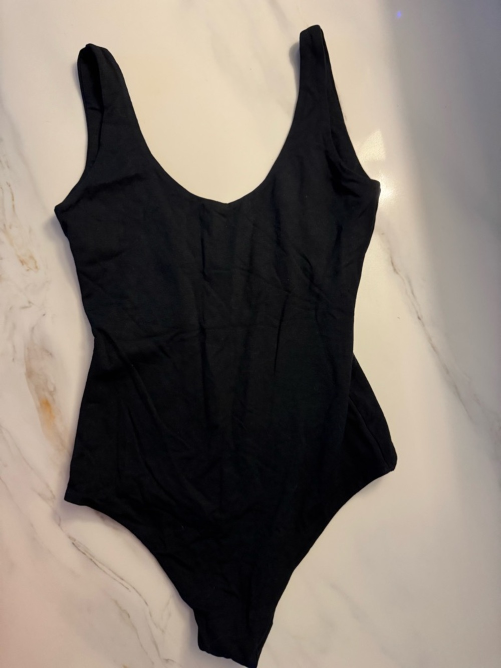 Oh Polly Black Scoop Neck Bodysuit